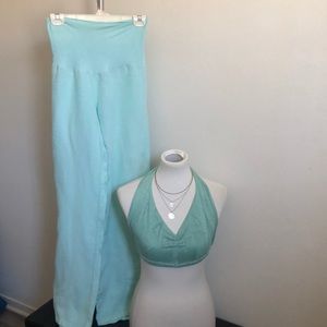 Mint Halter Top & Linen Pants
